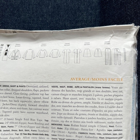 Vogue 1898 Sewing Pattern Oversized Jacket Loose Dress Size 14 16 18 Uncut - Picture 5 of 5